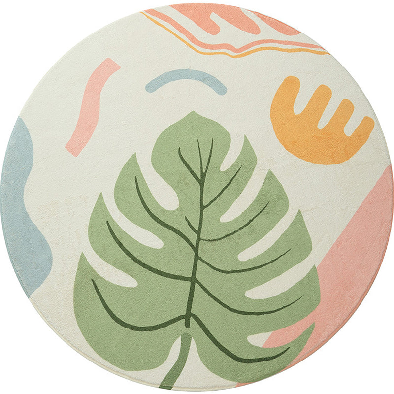 Avtoit | Cute Kids Room Carpet Multi color Plant Printed Area Rug Polyester Non-Slip Rug Machine Washable Carpet