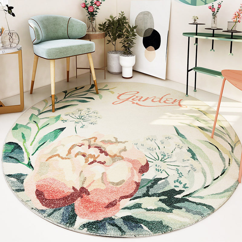 Avtoit | Cute Kids Room Carpet Multi color Plant Printed Area Rug Polyester Non-Slip Rug Machine Washable Carpet