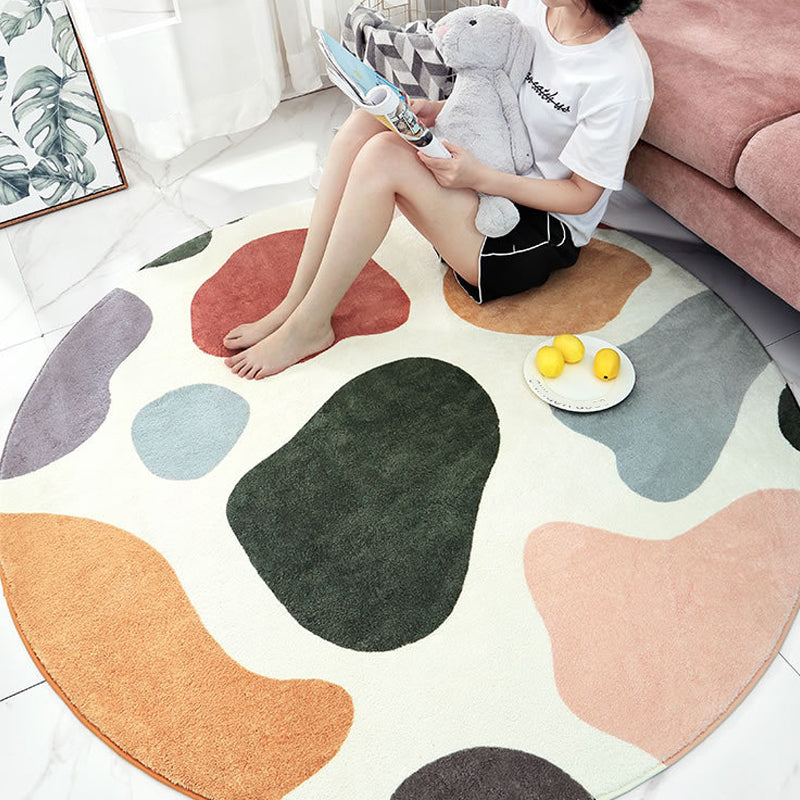 Avtoit | Cute Kids Room Carpet Multi color Plant Printed Area Rug Polyester Non-Slip Rug Machine Washable Carpet