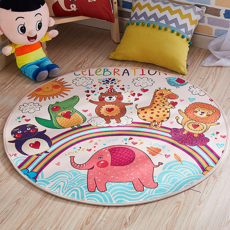 Avtoit | Multi-colored comfort carpet cotton blend animal print carpet pet-friendly maintenance-friendly carpet for children's room