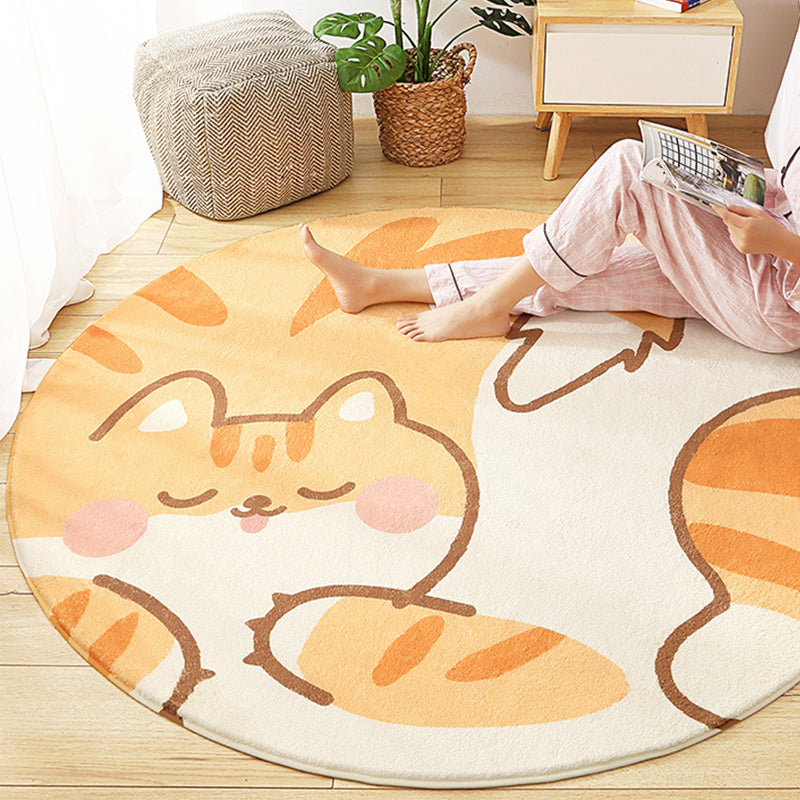 Avtoit | Cute Animal Pattern Rug Multi-Color Synthetic Rug Anti-Slip Back Washable Rug for Kids Room