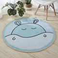 Avtoit | Beautiful Cartoon Printed Rug Multicolor Cotton Blend Indoor Rug Non-Slip Back Easy Care Rug with Border for the Room