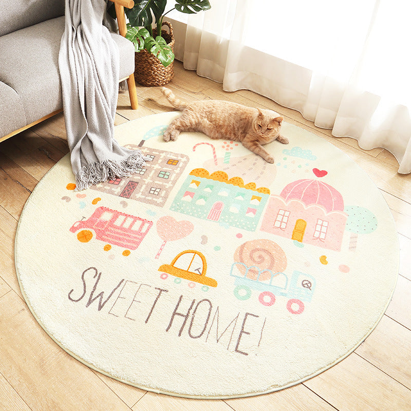Avtoit | Multicolored Kids Carpet Novelty Cartoon Animal Pattern Rug Polyester Non-Slip Back Machine Washable Rug