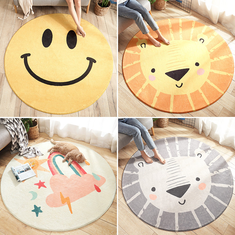 Avtoit | Multicolored Kids Carpet Novelty Cartoon Animal Pattern Rug Polyester Non-Slip Back Machine Washable Rug
