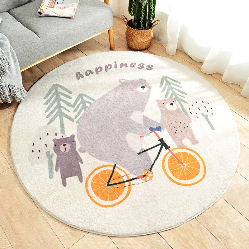 Avtoit | Multicolored Kids Carpet Novelty Cartoon Animal Pattern Rug Polyester Non-Slip Back Machine Washable Rug