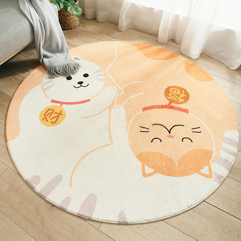 Avtoit | Multicolored Kids Carpet Novelty Cartoon Animal Pattern Rug Polyester Non-Slip Back Machine Washable Rug