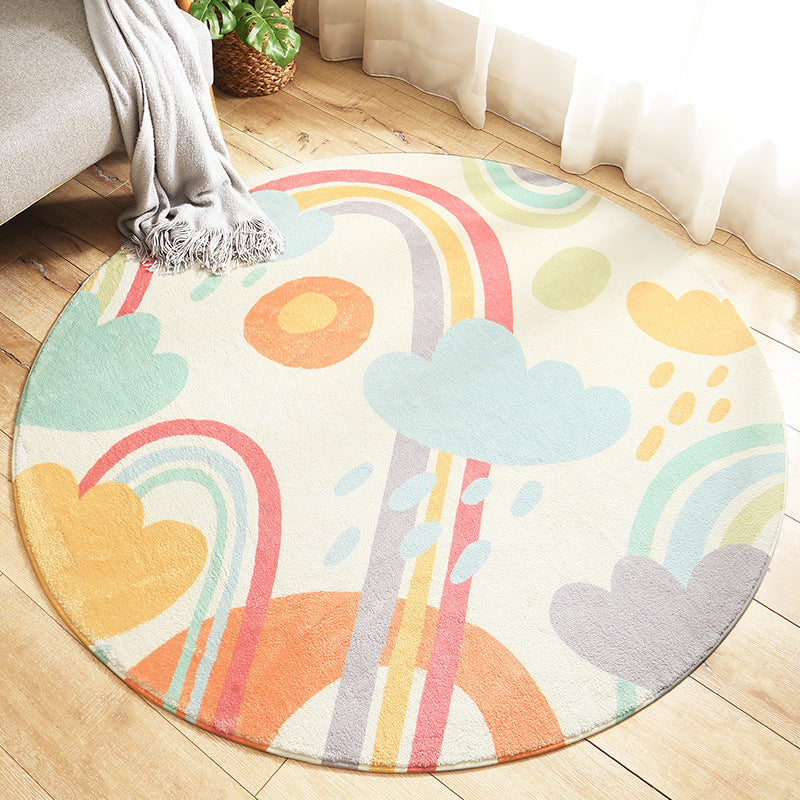 Avtoit | Multicolored Kids Carpet Novelty Cartoon Animal Pattern Rug Polyester Non-Slip Back Machine Washable Rug
