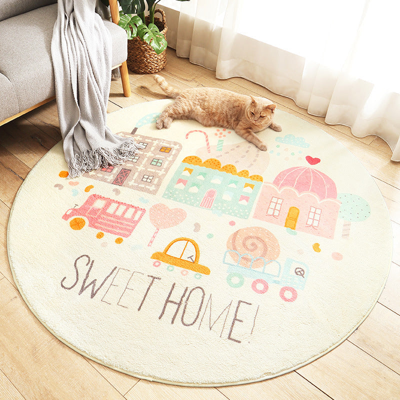 Avtoit | Multicolored Kids Carpet Novelty Cartoon Animal Pattern Rug Polyester Non-Slip Back Machine Washable Rug