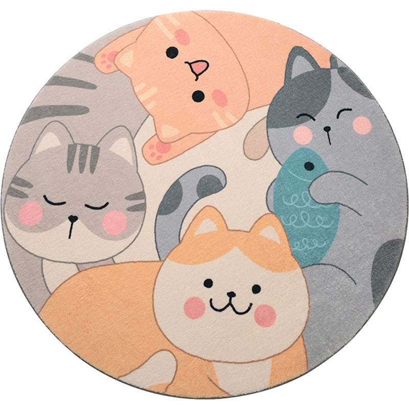 Avtoit | Beautiful Cartoon Printed Carpet Multi-Colored Lambswool Area Rug Washable Non-Slip Area Rug for Children's Room