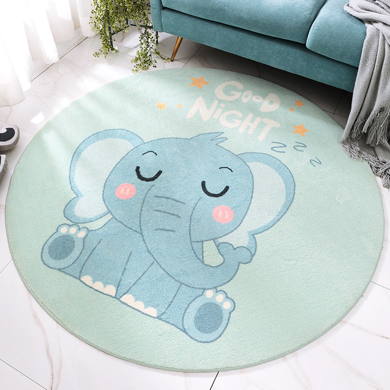 Avtoit | Beautiful Cartoon Printed Carpet Multi-Colored Lambswool Area Rug Washable Non-Slip Area Rug for Children's Room