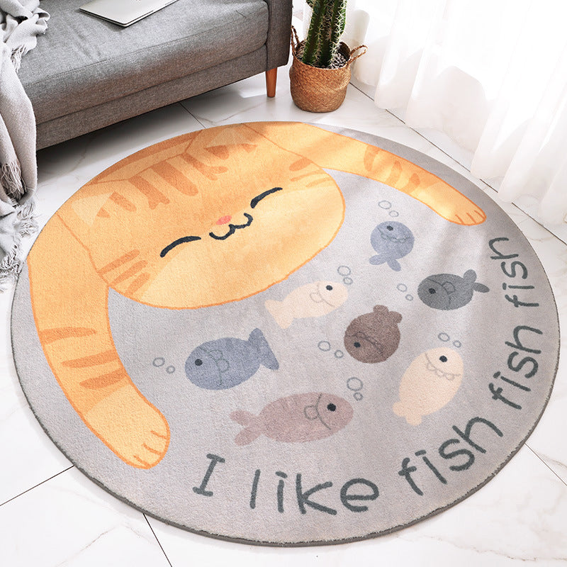 Avtoit | Beautiful Cartoon Printed Carpet Multi-Colored Lambswool Area Rug Washable Non-Slip Area Rug for Children's Room