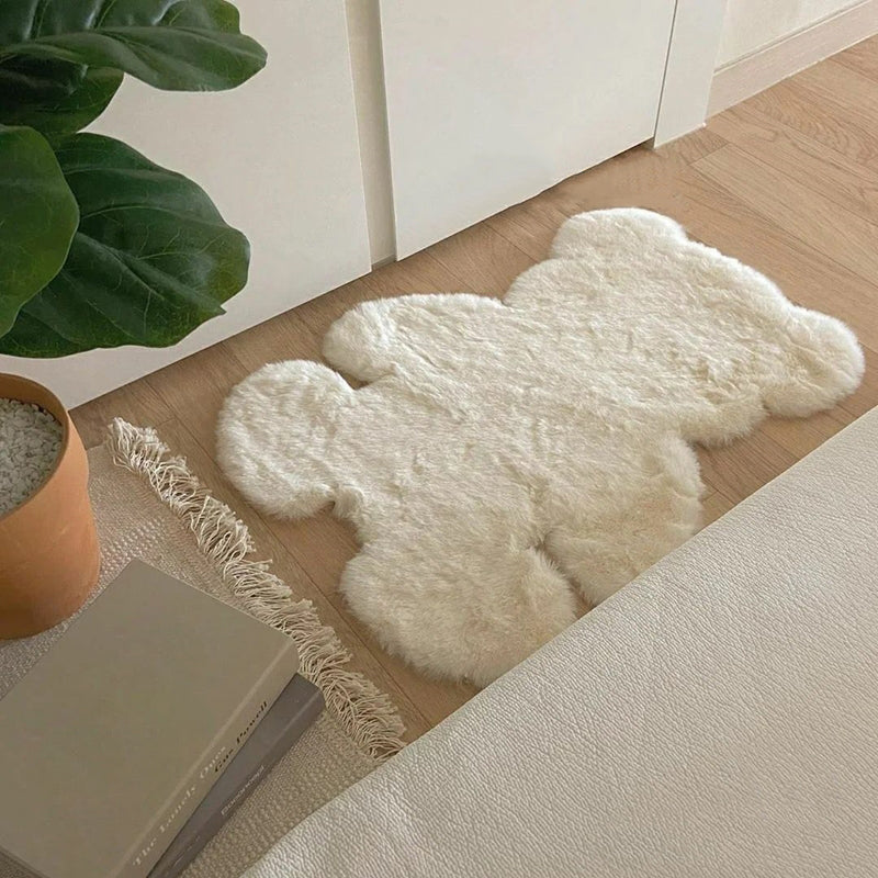 Avtoit | Beer Shape Solid Carpet Multi Color Calming Area Rug Cotton Blend Pet Friendly Machine Washable Rug for Kids Bedroom