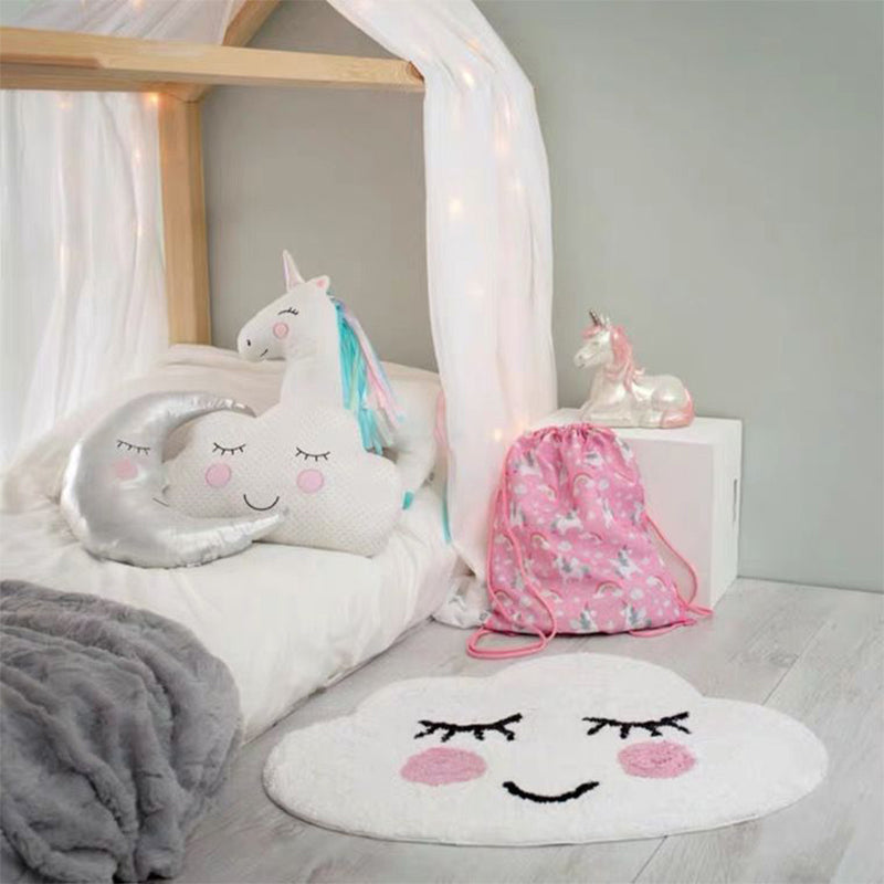 Avtoit | Creative Kids Room Carpet Multicolored Cartoon Printed Carpet Cotton Blend Pet Friendly Machine Washable Carpet