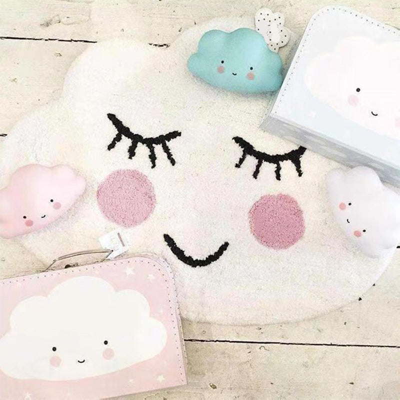 Avtoit | Creative Kids Room Carpet Multicolored Cartoon Printed Carpet Cotton Blend Pet Friendly Machine Washable Carpet