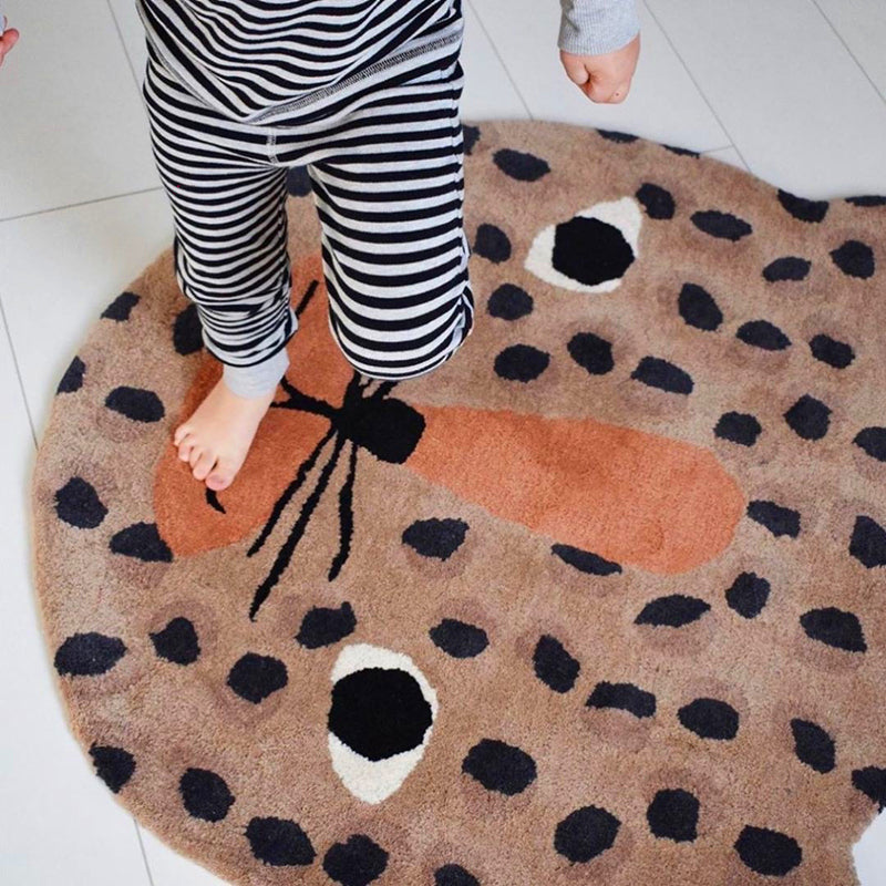 Avtoit | Irregular Shape Animal Pattern Carpet Multicolored Relaxing Carpet Cotton Blend Non-Slip Washable Carpet for the Nursery