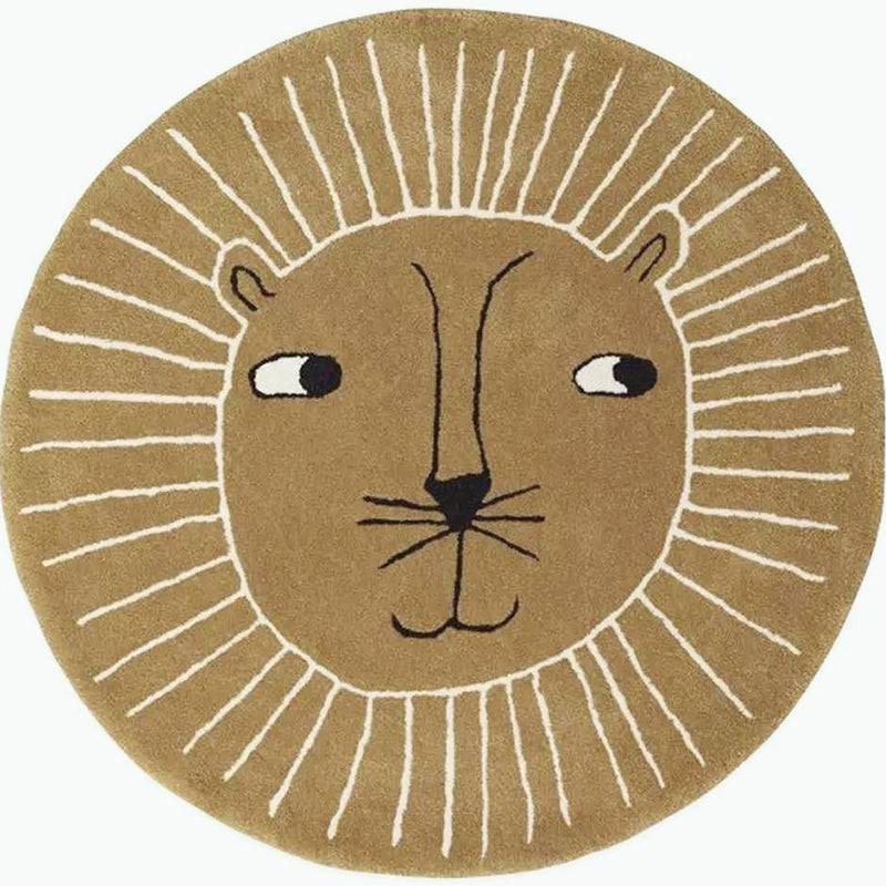 Avtoit | Multicolored animal print rug made of cotton blend, adorable rug for the area, pet-friendly, easy-care rug for the bedroom