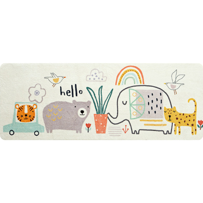Avtoit | Casual Living Room Rug Multicolored Cartoon Plant Pattern Rug Synthetic Pet-Friendly Non-Slip Rug