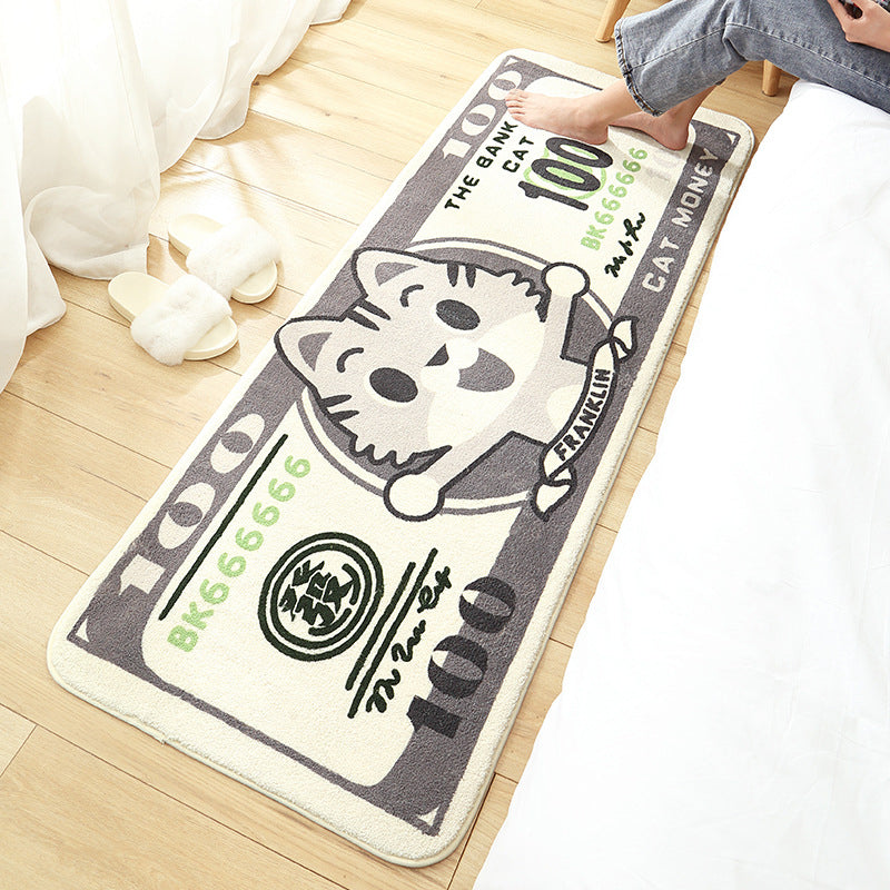Avtoit | Casual Living Room Rug Multicolored Cartoon Plant Pattern Rug Synthetic Pet-Friendly Non-Slip Rug