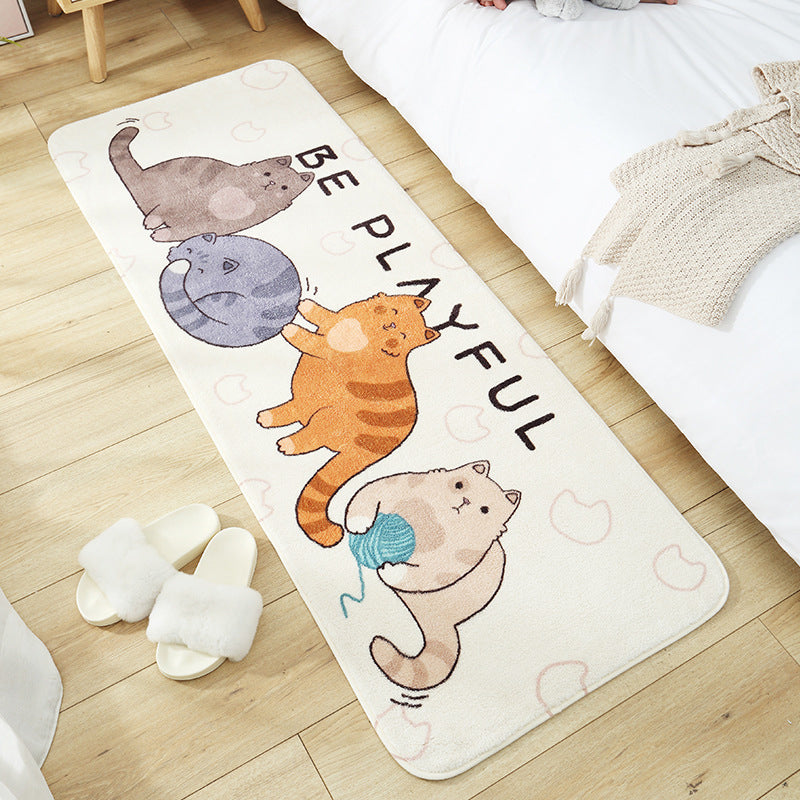 Avtoit | Casual Living Room Rug Multicolored Cartoon Plant Pattern Rug Synthetic Pet-Friendly Non-Slip Rug