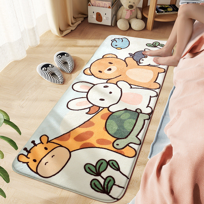 Avtoit | Comfort Children's Room Carpet Multicolored Cartoon Animal Area Rug Synthetic Easy Care Pet-Friendly Rug