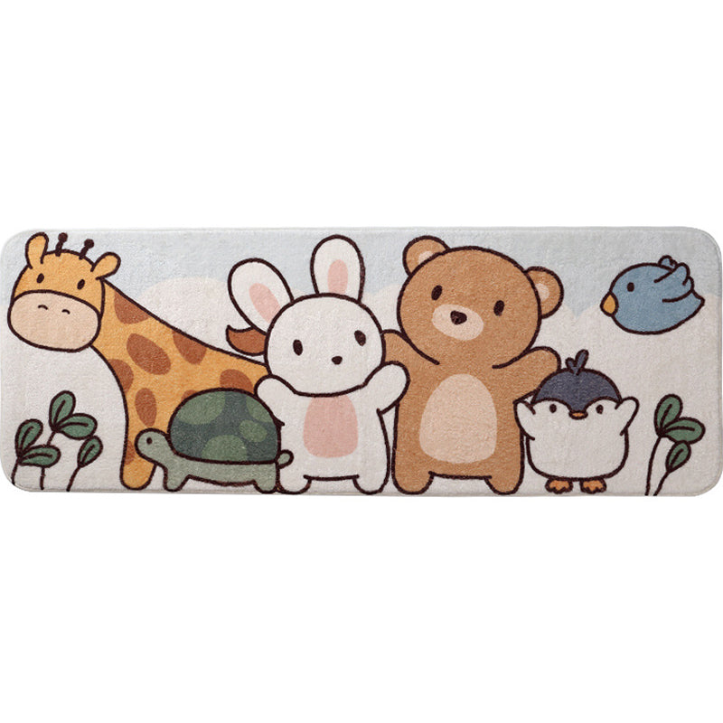Avtoit | Comfort Children's Room Carpet Multicolored Cartoon Animal Area Rug Synthetic Easy Care Pet-Friendly Rug