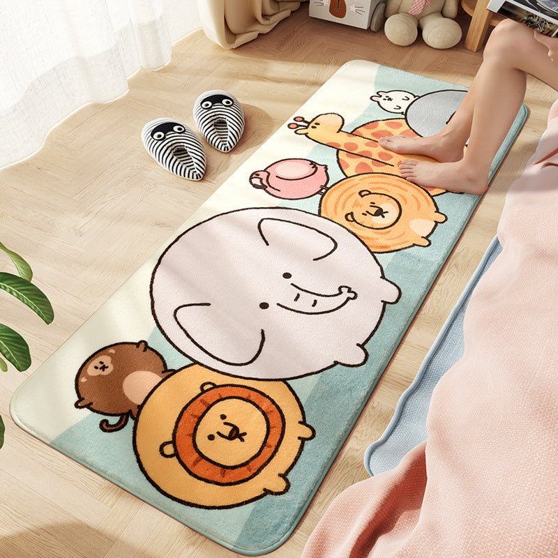 Avtoit | Comfort Children's Room Carpet Multicolored Cartoon Animal Area Rug Synthetic Easy Care Pet-Friendly Rug