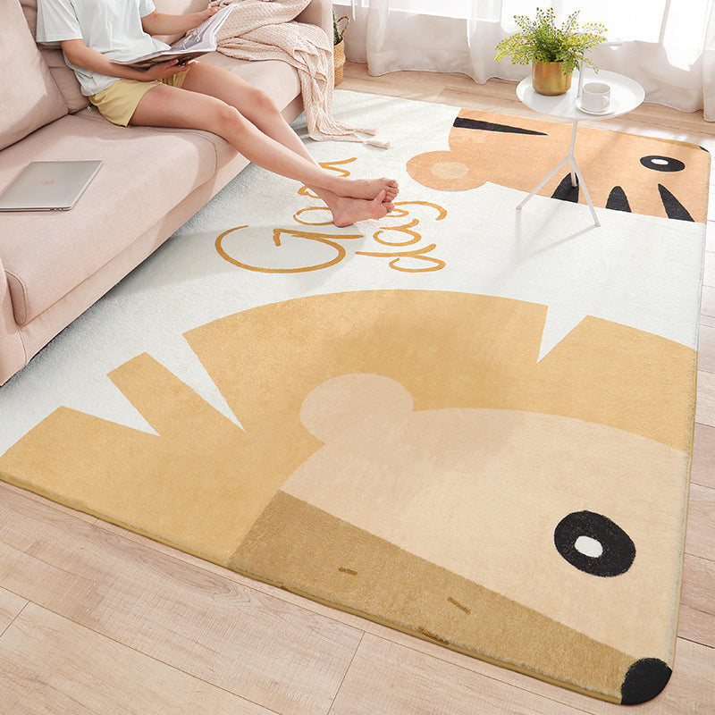 Avtoit | Multicolored Bedroom Rug Relaxing Animal Pattern Rug Synthetic Stain Resistant Non-Slip Indoor Rug