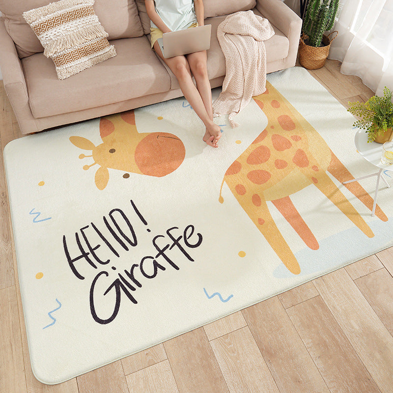 Avtoit | Multicolored Bedroom Rug Relaxing Animal Pattern Rug Synthetic Stain Resistant Non-Slip Indoor Rug