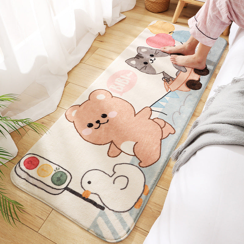 Avtoit | Relaxing Children's Room Carpet Colorful Cartoon Animal Printed Carpet Polypropylene Non-Slip Pet-Friendly Carpet