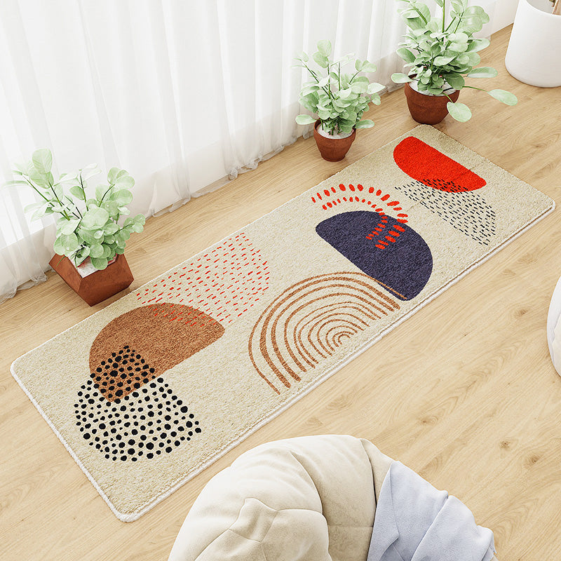 Avtoit | Casual abstract patterned rug Multicolored cotton blend rug pet-friendly washable indoor rug for bedroom
