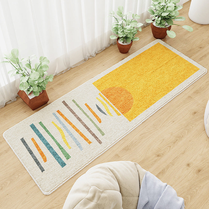 Avtoit | Casual abstract patterned rug Multicolored cotton blend rug pet-friendly washable indoor rug for bedroom