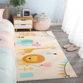 Avtoit | Natural Cartoon Animal Rug Multicolored Cotton Blend Rug Pet Friendly Washable Indoor Carpet for Children's Room