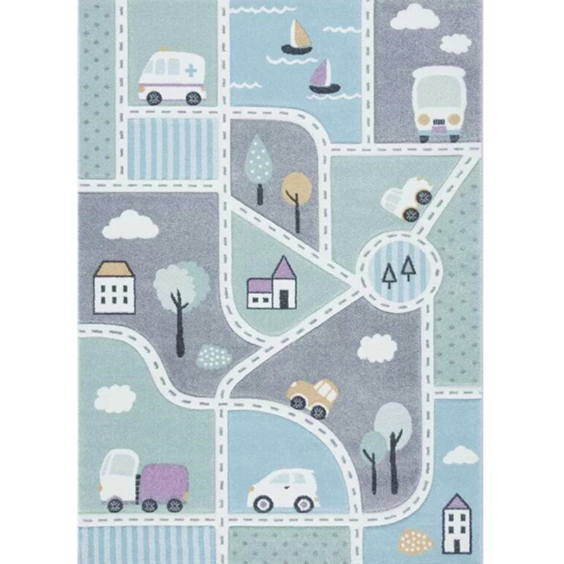 Avtoit | Simple Children's Room Carpet Multicolored Cartoon Animal Area Rug Cotton Blend Pet Friendly Washable Rug