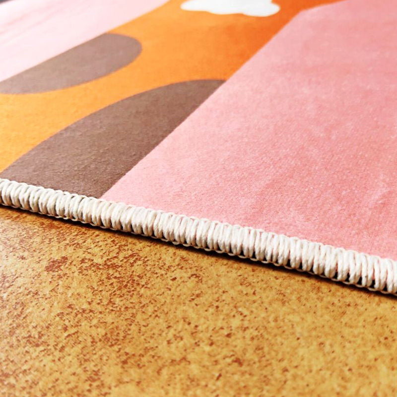 Avtoit | Multi-Color Children's Room Rug Cute Cartoon Animal Print Rug Polyester Pet-Friendly Easy Care Area Rug