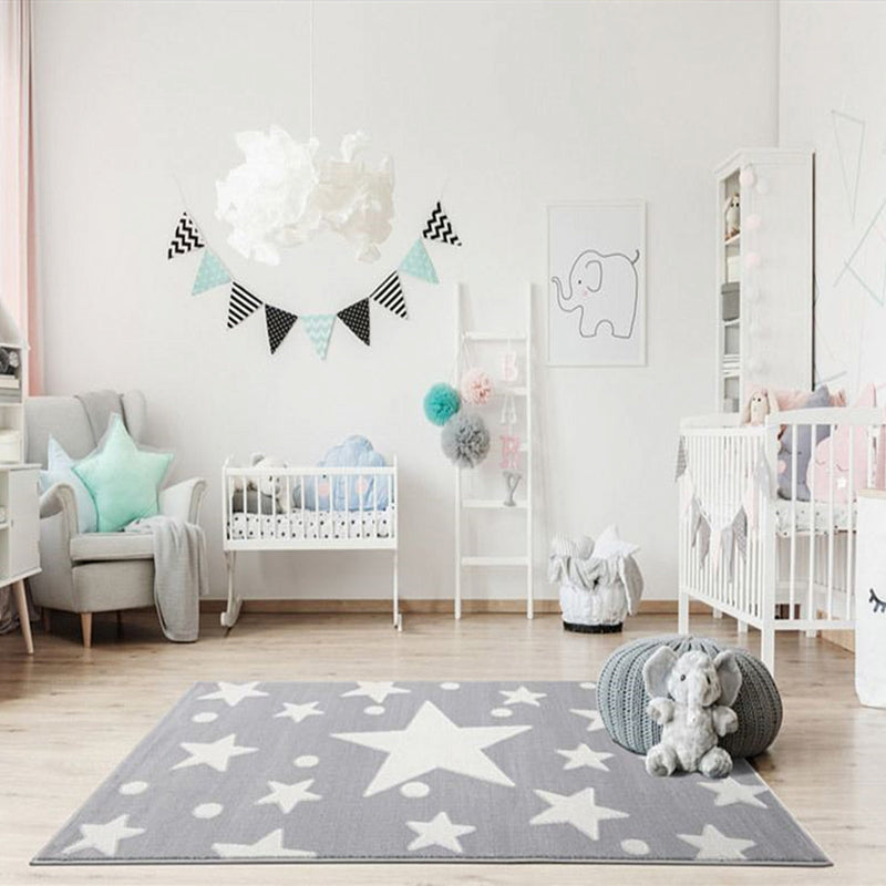 Avtoit | Colorful Kids Room Rug Comfort Polka Dot Print Rug Cotton Blend Pet Friendly Washable Rug