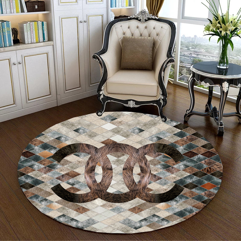 Avtoit | Creative Abstract Printed Area Rug Multicolor Synthetic Carpet Non-Slip Back Stain Resistant Rug for Bedroom