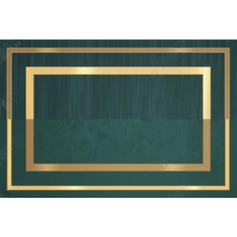 Avtoit | Novelty Geometric Pattern Rug Green Polypropylene Rug Stain Resistant Non-Slip Rug for Room Decor
