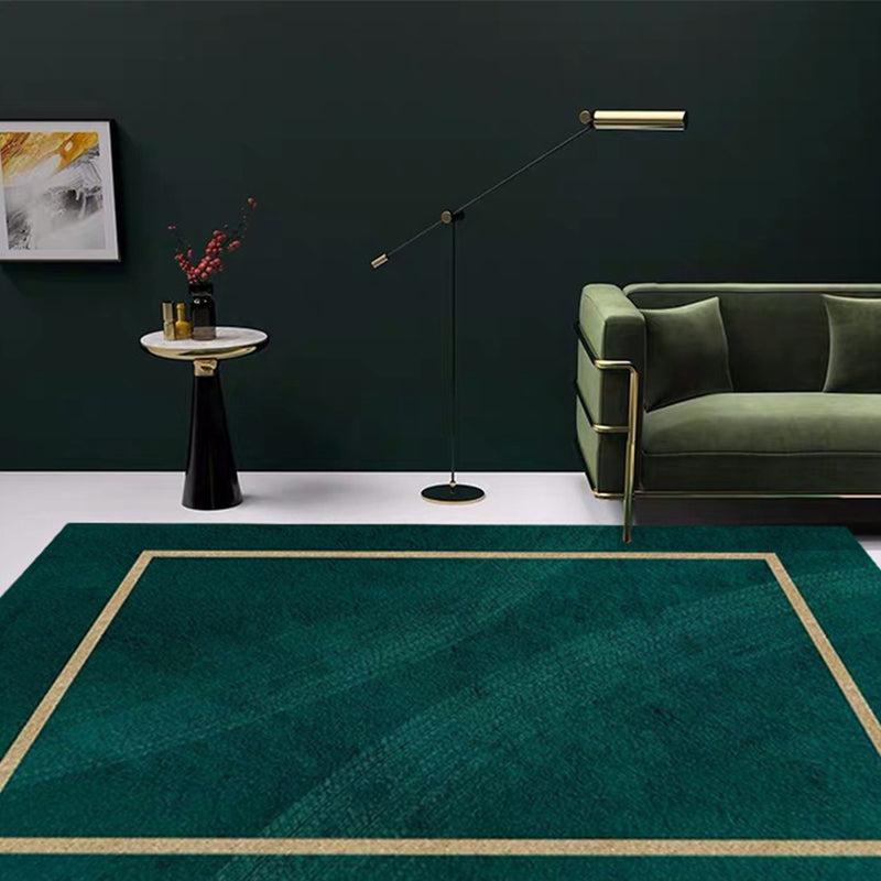 Avtoit | Blackgreen Living Room Carpet Trendy Geometric Pattern Area Carpet Cotton Blend Pet Friendly Carpet