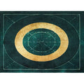 Avtoit | Blackgreen Living Room Carpet Trendy Geometric Pattern Area Carpet Cotton Blend Pet Friendly Carpet