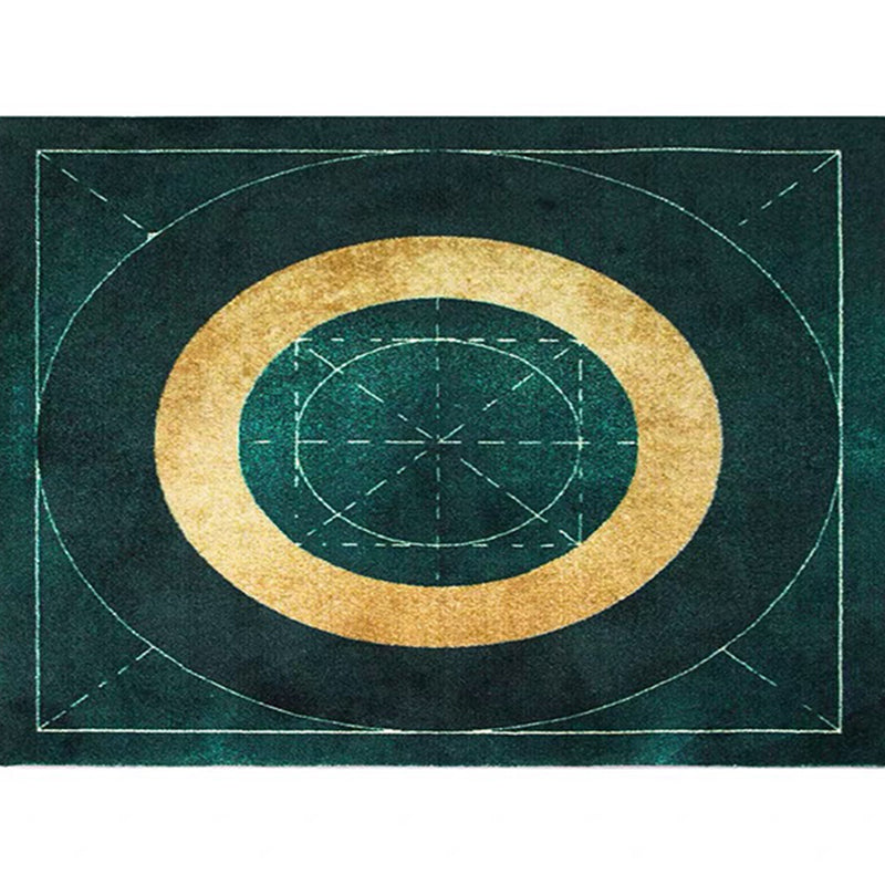 Avtoit | Blackgreen Living Room Carpet Trendy Geometric Pattern Area Carpet Cotton Blend Pet Friendly Carpet
