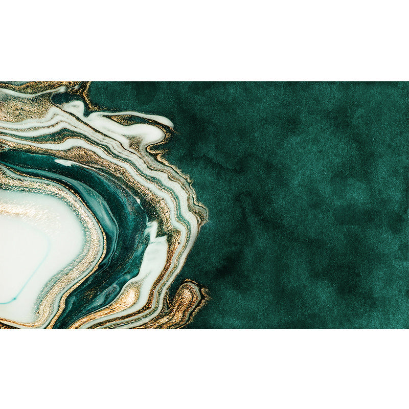 Avtoit | Modern Abstract Patterned Rug Dark Green Cotton Blend Carpet Easy Care Pet Friendly Rug for the Living Room