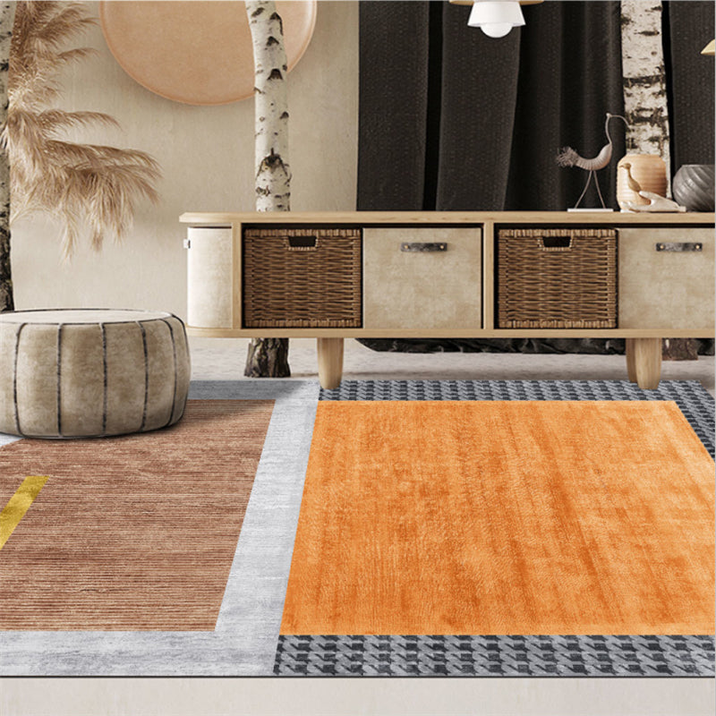Avtoit | Multi-colored room rug Contemporary geo print rug polyester machine washable pet friendly indoor rug