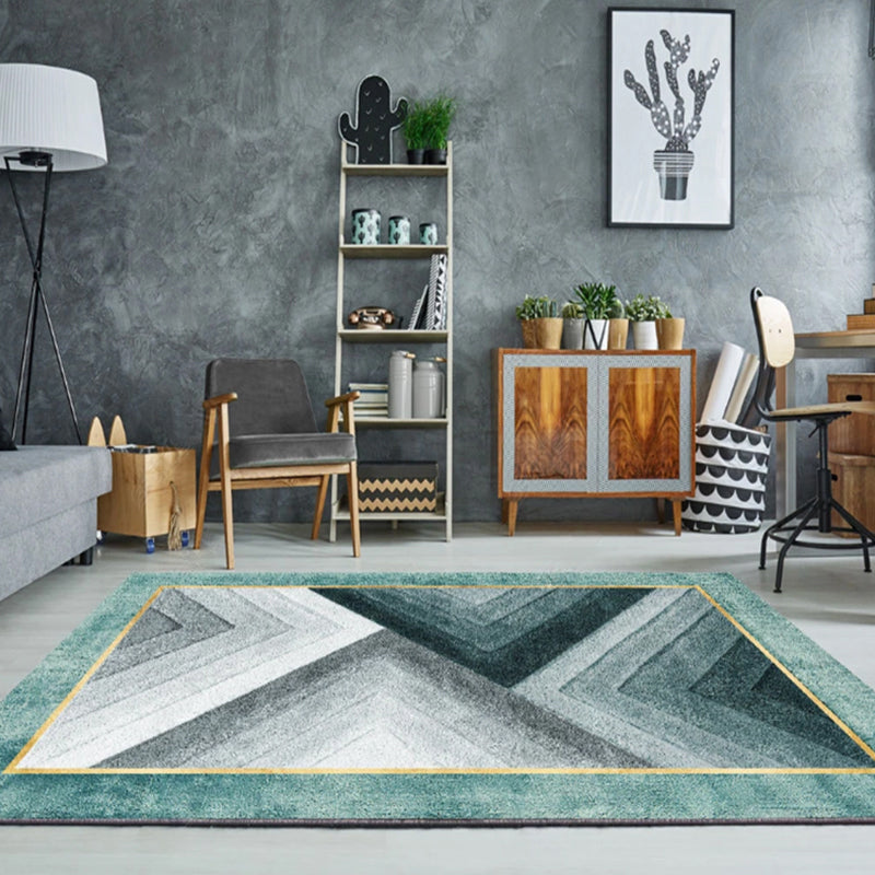 Avtoit | Multi-colored room rug Contemporary geo print rug polyester machine washable pet friendly indoor rug