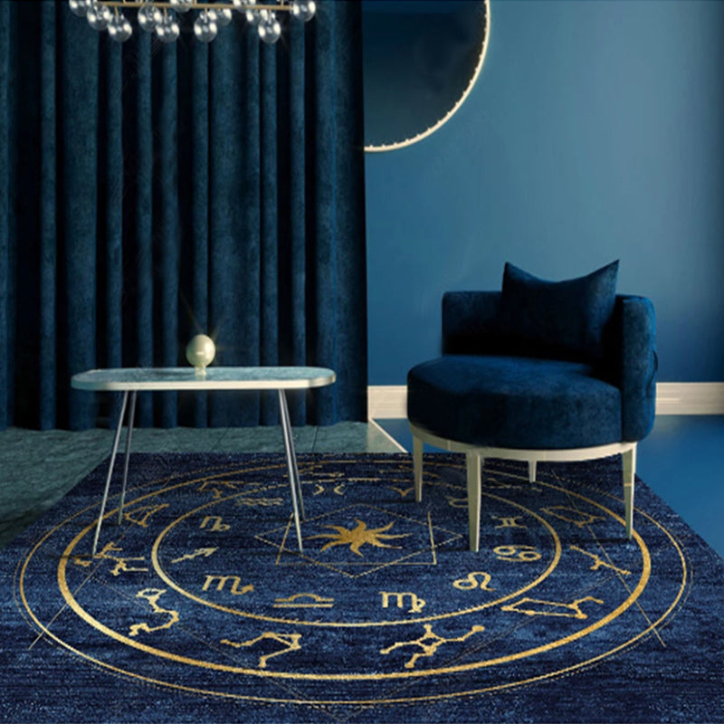 Avtoit | Novelty Bedroom Carpet Multi-Colored Geometric Print Indoor Carpet Synthetic Non-Slip Back Washable Carpet