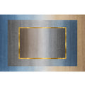 Avtoit | Nordic Geo patterned rug Gray Blue Polypropylene rug with non-slip backing Easy-care rug for room decoration