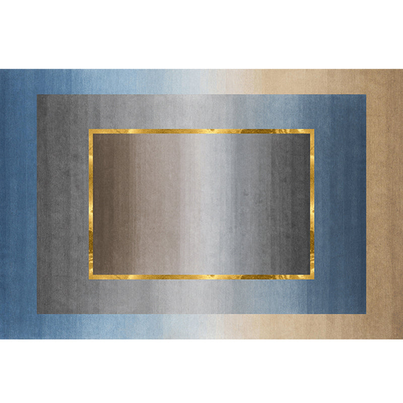 Avtoit | Nordic Geo patterned rug Gray Blue Polypropylene rug with non-slip backing Easy-care rug for room decoration