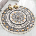 Avtoit | Multicolored, tribal patterned rug made of cotton blend, ethnic rug, easy to care for, hand-woven rug with tassels for the bedroom