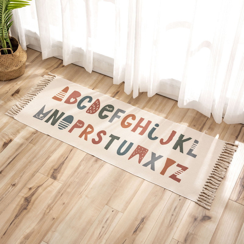 Avtoit | Nostalgia Tribal Pattern Rug Multicolored Synthetic Area Rug Pet-Friendly Easy Care Rug with Fringes for Bedroom