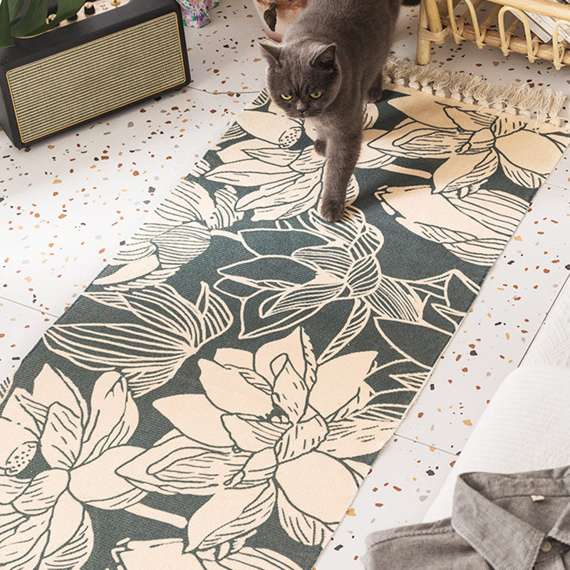 Avtoit | Nostalgia Tribal Pattern Rug Multicolored Synthetic Area Rug Pet-Friendly Easy Care Rug with Fringes for Bedroom