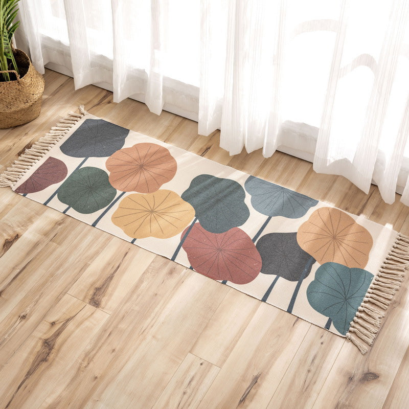 Avtoit | Nostalgia Tribal Pattern Rug Multicolored Synthetic Area Rug Pet-Friendly Easy Care Rug with Fringes for Bedroom